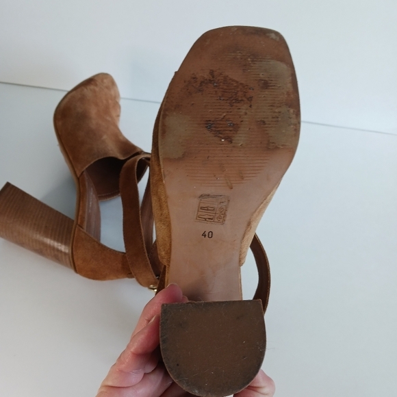 Size 9/40 Christian Di Riccio Suede, Women's Pumps Tan Boho Caramel Hippie - Picture 4 of 10